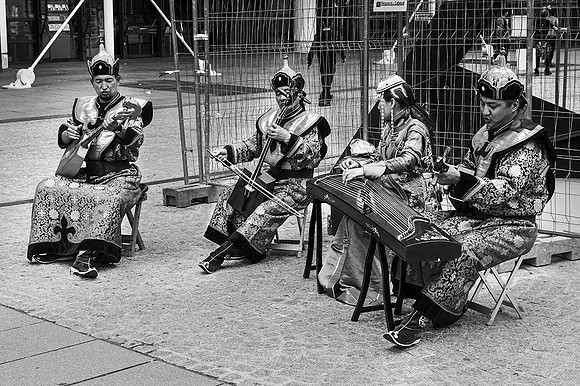 Tuvan Throat Singers  1  BW  ©  Richard Hyde  2023