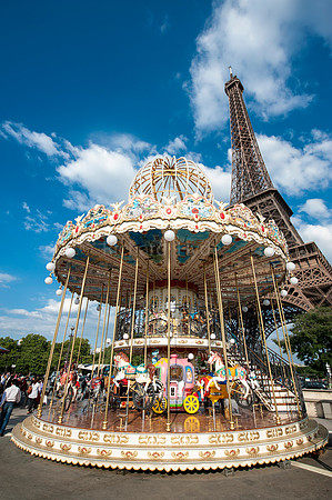 Carousel, Paris, Eiffel Tower, Travel, France